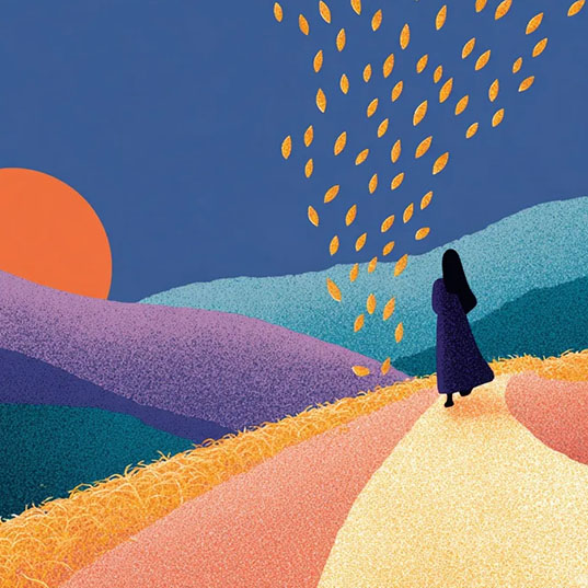 person in crop field